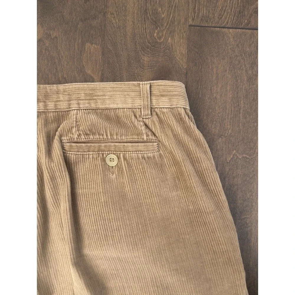 VTG Ivy Crew Lot Of‎ 2 Classic Pleated Corduroy Mens Size 38X34 Navy/Beige Pants
